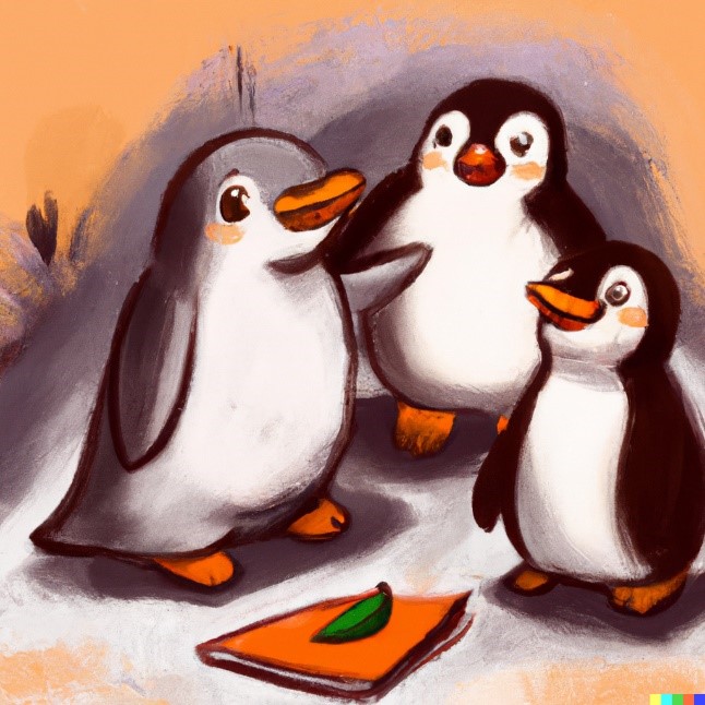 Penguins, Grogu, and the color orange image