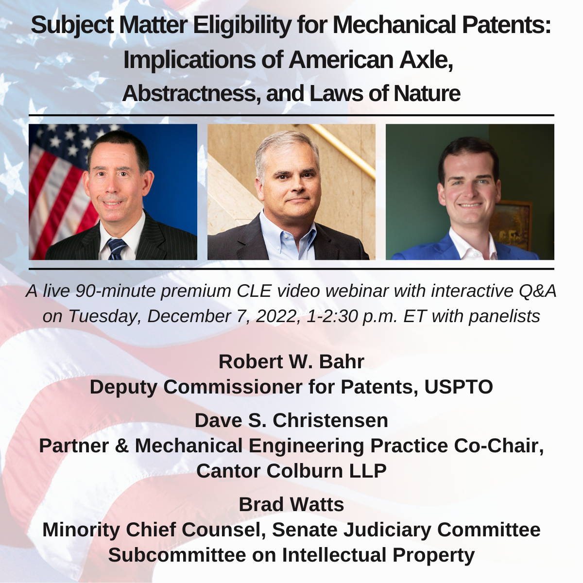 Subject Matter Eligibility for Mechanical Patents Webinar 